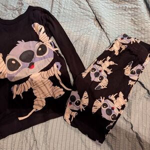 Adorable Black and White Kids Pajama Set with Cartoon Design